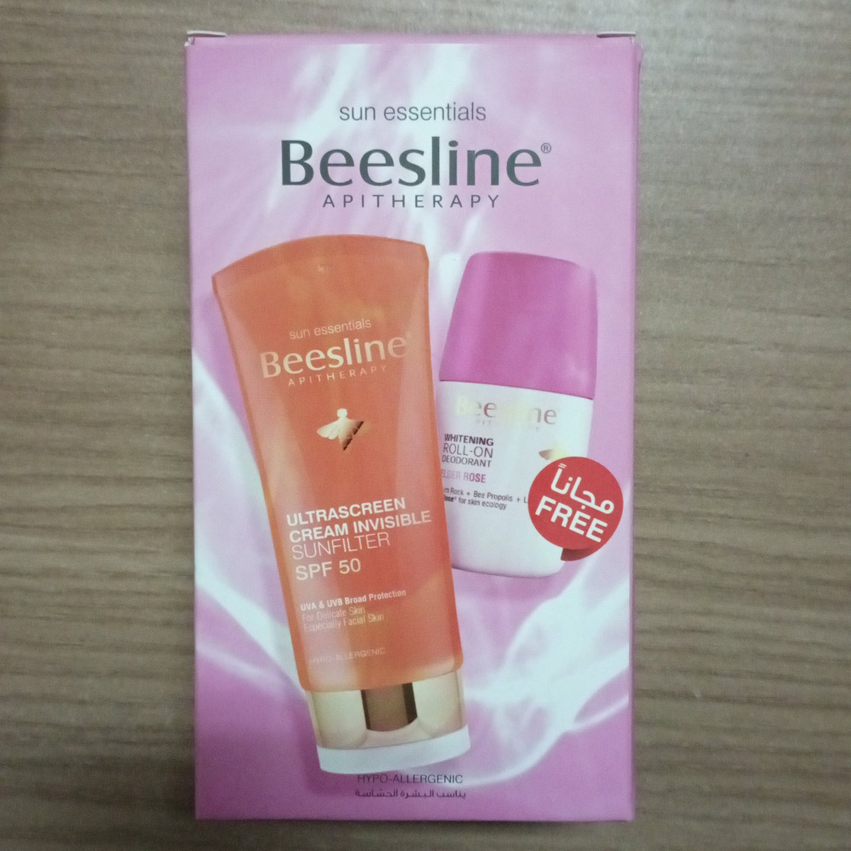 BEESLINE ULTRASCREEN CREAM SUNFILTER SPF50+ROLL ON ELDER ROSE