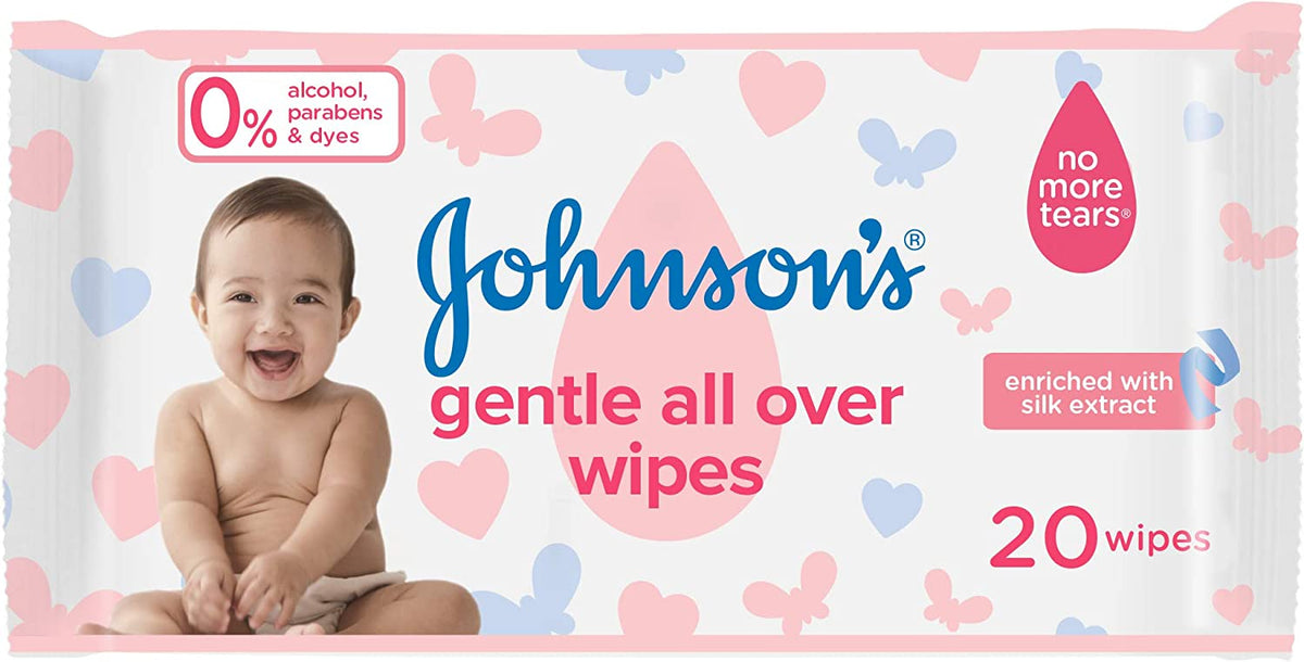 Johnson's Gentle All Over Baby Wipes - 20 Wipes