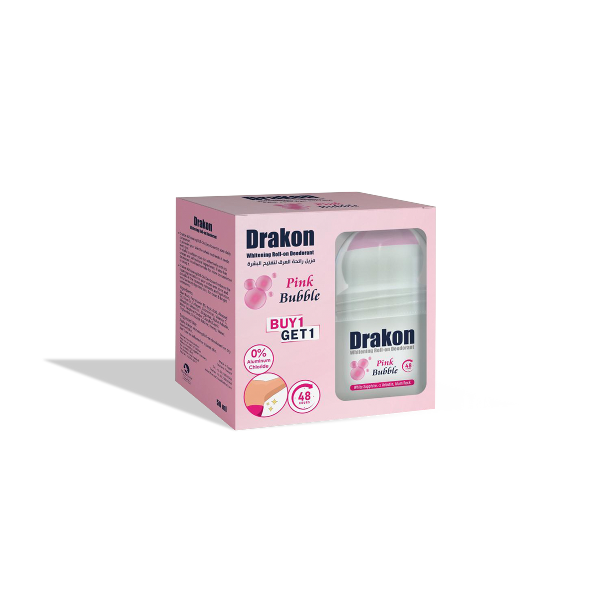 Whitening Roll-On Deodorant - Pink Bubble (1+1 Free)