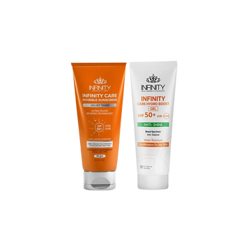 Invisible Velvet Touch SPF 50+ + Infinity Care Hydro Boost gel SPF 50+.
