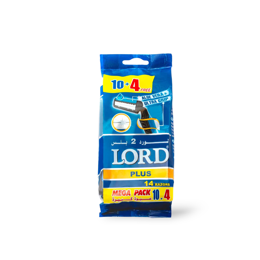 Twin Blades Disposable Razors with Lubricating Strip (10+4 Free)