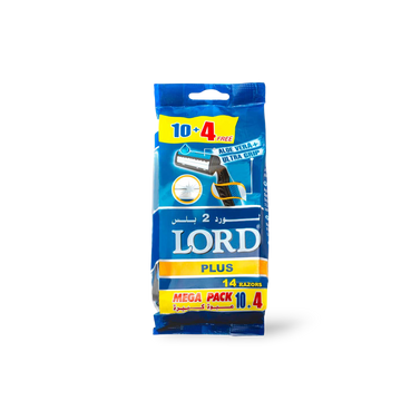 Twin Blades Disposable Razors with Lubricating Strip (10+4 Free)