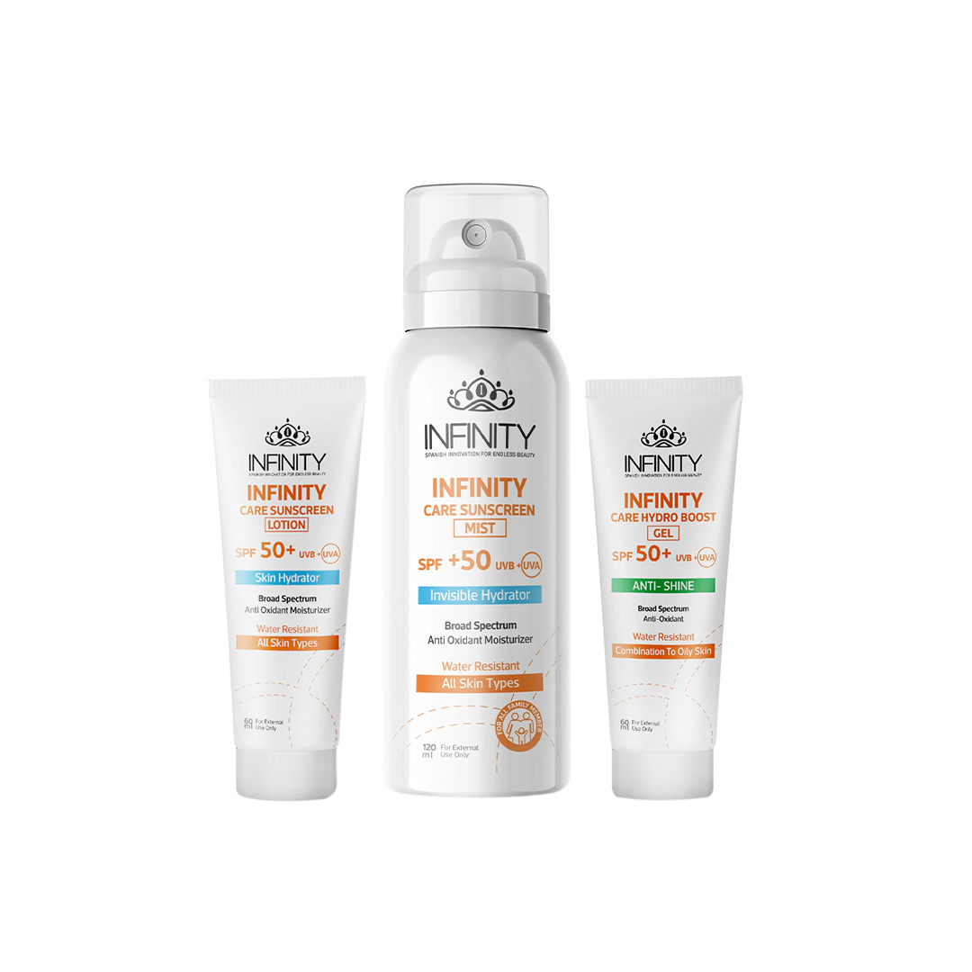 Sunscreen Mist + Hydro Boost gel SPF 50+ Anti-Shine + Lotion SPF 50+