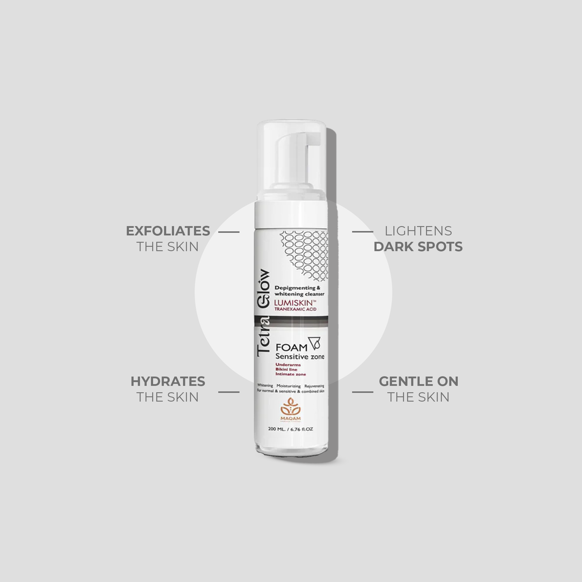 Tetra Glow Sensitive Zone Whitening Foam Cleanser