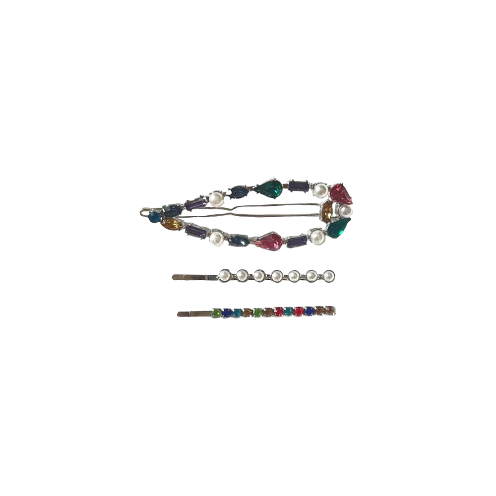 Crystal Hair Clips (Set of 3)