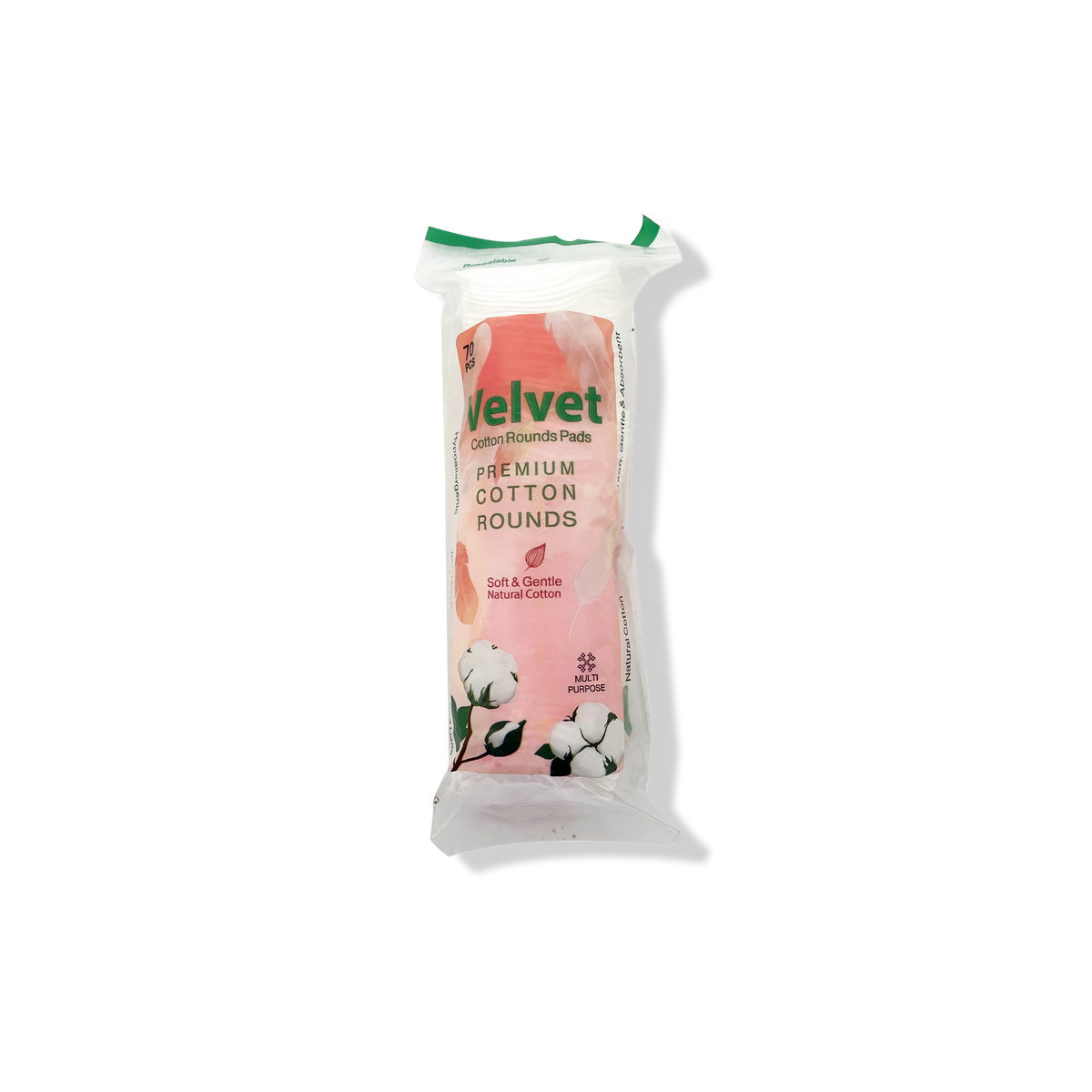 Velvet Cotton Round Pads - 70 Pcs