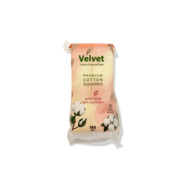Velvet Cotton Square Pads - 160 Pcs