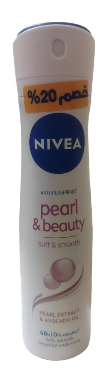 NIVEA BODY SPRAY PEARL & BEAUTY WOMAN 150ML DISC 20%