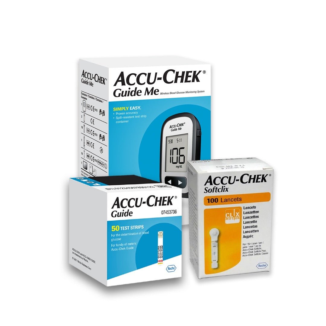 ACCU-CHEK GUIDE ME 100 LANCETS + جهاز + 50 شريط