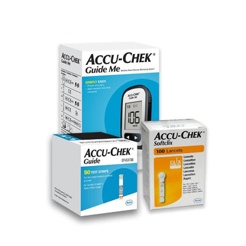 ACCU-CHEK GUIDE ME 100 LANCETS + جهاز + 50 شريط