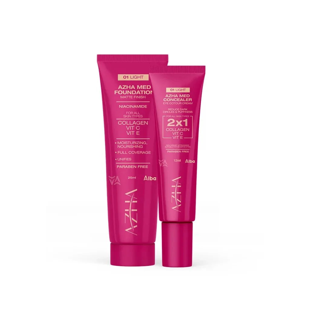 AZHA FOUNDATION 01 LIGHT 25ML + AZHA CONCEALER 01 LIGHT 12ML OFFER