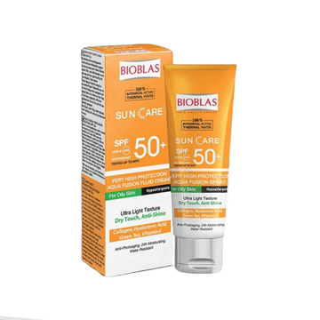 Bioblas Sun Care 50+ SPF Aqua Fusion Fluid Cream for Oily Skin 40 ml | واقي شمس بيوبلاس SPF50+ 40 مل
