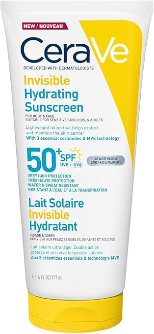 CERAVE INVISIBLE HYDRATING SUNSCREEN SPF50+ FACE & BODY 177ML