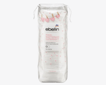 EBELIN COTTON PADS MAXI SUPERSOFT, 50 PCS