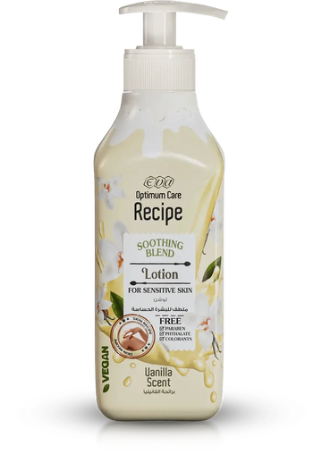 EVA OPTIMUM CARE RECIPE SOOTHING BLEND LOTION FOR SENSITIVE SKIN - VANILLA SCENT 370ML