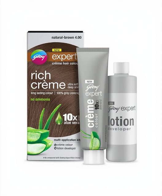Godrej Expert Rich Crème Hair Colour for Women & Men – NATURAL BROWN Shade 4.00 (50ml + 50g)
