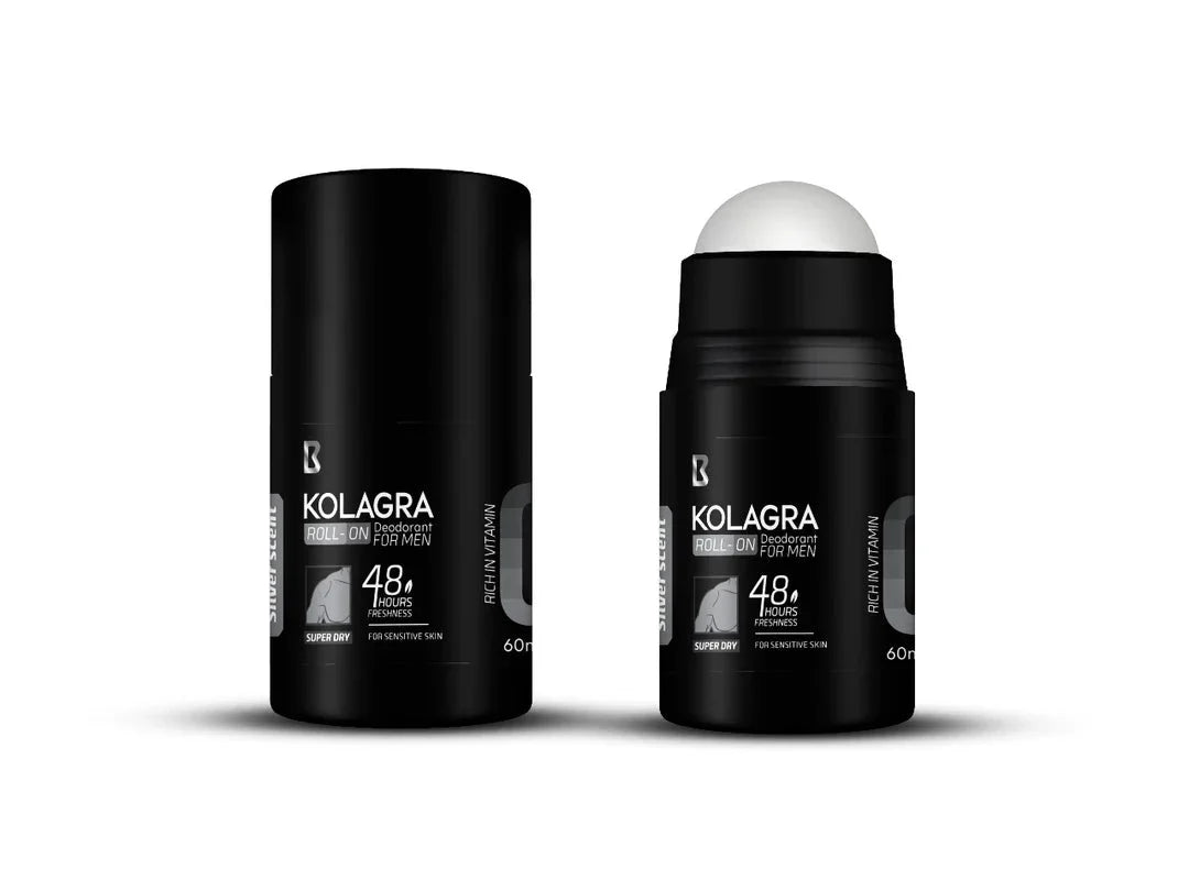 Kolagra Super Dry 48h Mens Roll-On Deodorant Silver Scent 60 ml | مزيل عرق كولاجرا 60 مل