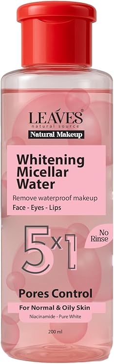 LEAVES NATURAL MAKEUP WHITENING MICELLAR WATER 5*1 FOR NORMAL OIL SKIN SKIN 200Ml