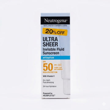 NEUTROGENA ULTRA SHEER INVISIBLE FLUID SUNSCREEN HYDRATION SPF50+ DRY-TOUCH 50ML 20% OFF