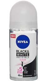 Nivea Invisible Black & White Clear Roll on Deodorant 15%OFFER 50ml