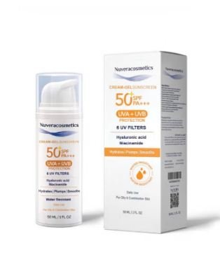 NUVERA COSMATICS CREAM GEL SUNSCREEN SPF50+ 50ML