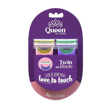 QUEEN TWIN BLADE 4 DISPOSABLE RAZORS Q088P1