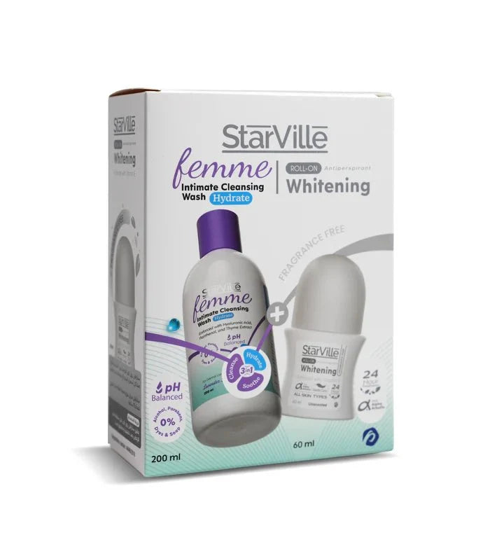 STARVILLE FEMME WASH HYDRATE & STARVILLE ROLL-ON FRAGNANCE FREE