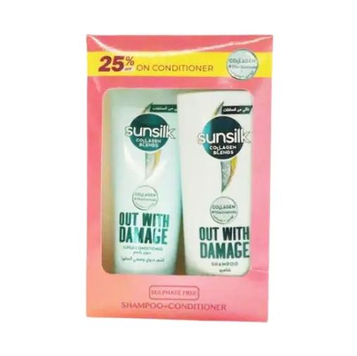 SUNSILK OUT WITH DAMAGE COLLAGEN BLENDS SHAMPOO+ SUPER COND of 25%