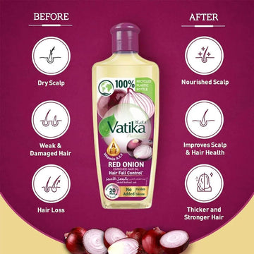 VATIKA RED ONION HAIR FALL CONTROL OIL 300ML