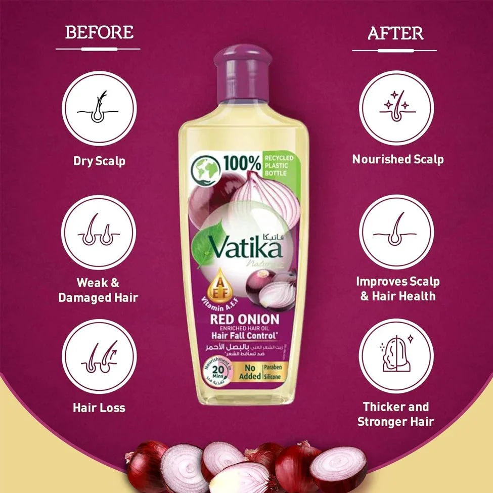 VATIKA RED ONION HAIR FALL CONTROL OIL 300ML